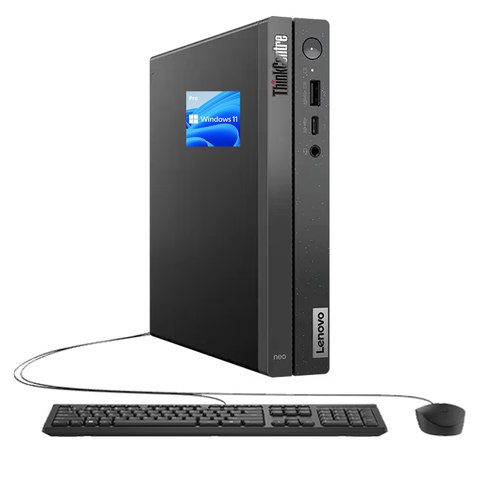 LENOVO ThinkCentre neo 50q MFF Desktop Intel Core i3 8GB RAM Intel UHD Graphics 256GB SSD Storage Windows 11 Pro - Black