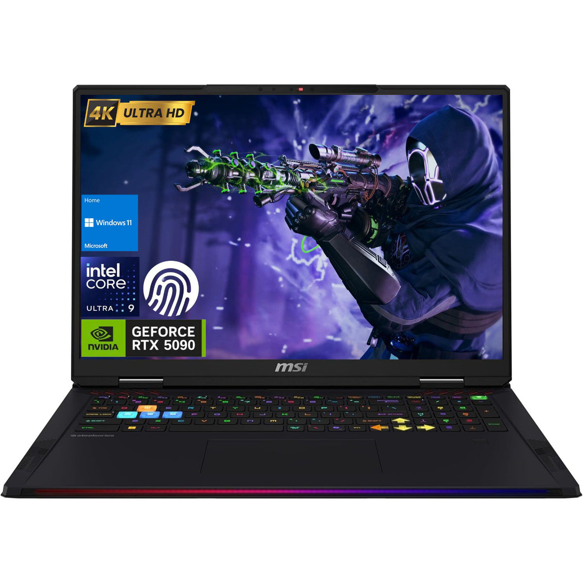 MSI Raider 18 18 inches Traditional Laptop Intel Core Ultra 9 64GB RAM NVIDIA GeForce RTX 5090 1TB SSD Storage Windows 11 Home 120Hz - Black