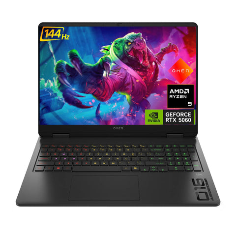 HP Omen 16.1" Traditional Laptop AMD Ryzen 9 32GB RAM NVIDIA GeForce RTX 5060 512GB SSD Storage Windows 11 Home 144Hz - Black