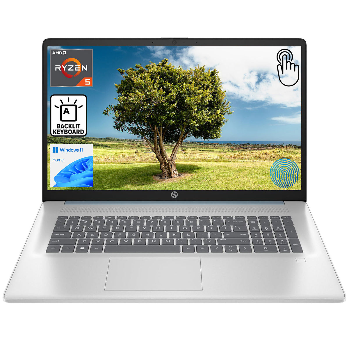 HP Essential 17.3 inches Entry Traditional Laptop AMD Ryzen 5 7430U 8GB RAM AMD Radeon Graphics 512GB SSD Storage Windows 11 Home HD+ 60Hz - Blue