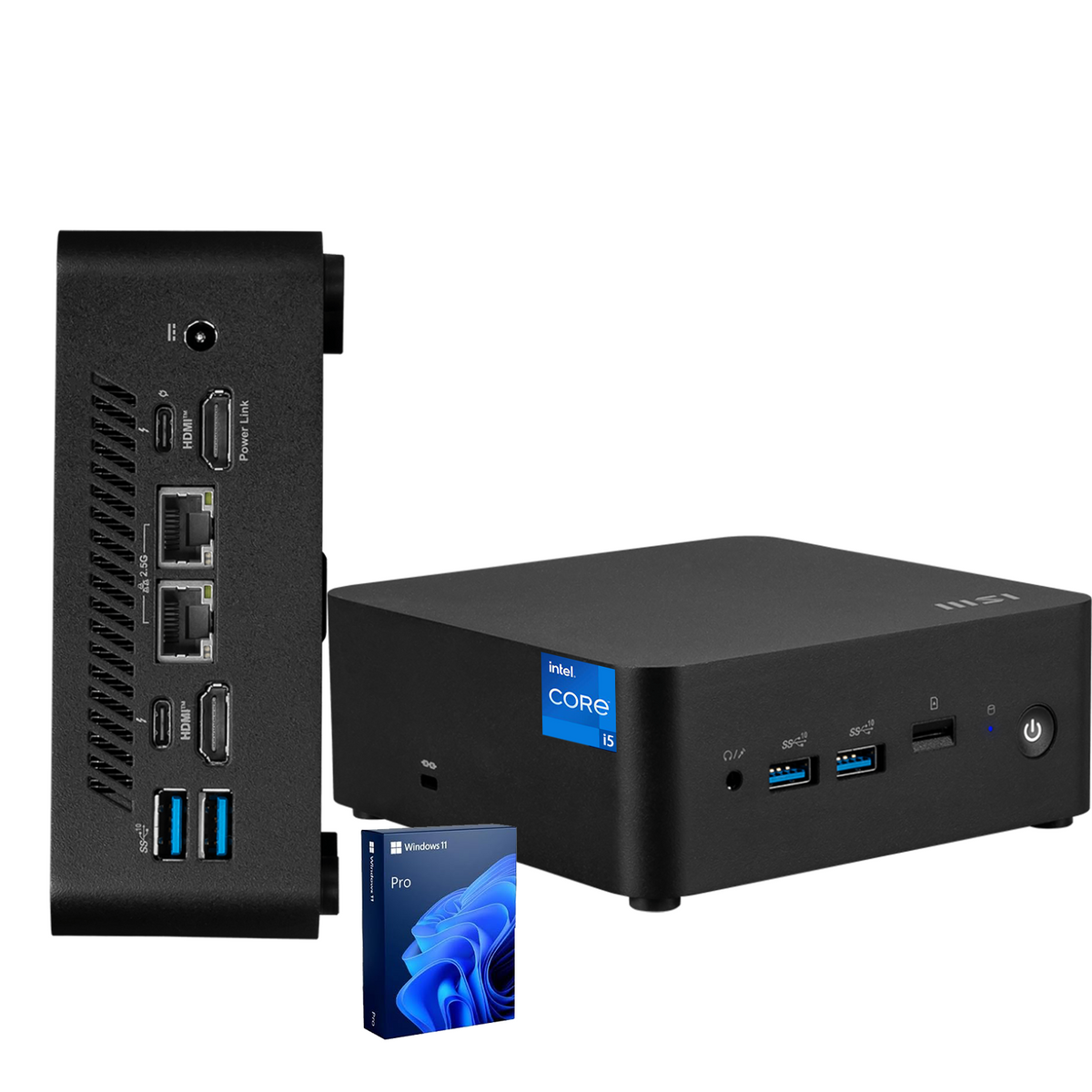 MSI Cubi NUC MFF Desktop Intel Core i5 16GB RAM Intel Iris Xe Graphics 1TB SSD Storage Windows 11 Pro - Black