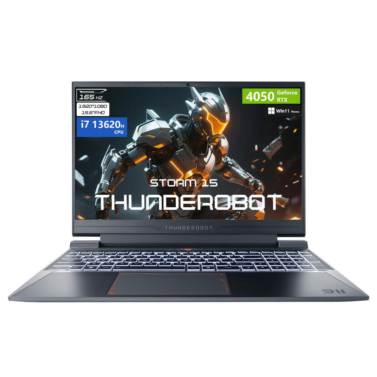 THUNDEROBOT Storm 15 15.6 inches Traditional Laptop Intel Core i7 64GB RAM NVIDIA GeForce RTX 4050 2TB SSD Storage Windows 11 Home 165Hz - Black