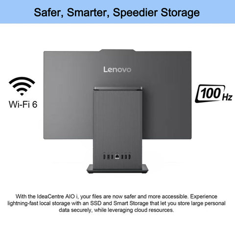 LENOVO IdeaCentre I Gen 9 Daily All-in-One, 23.8" FHD 1920*1080 Touchscreen 100Hz, Intel Core i5-13420H, Intel UHD Graphics, 16GB DDR5 SODIMM, 512GB PCIe M.2 SSD, Wi-Fi 6, Non-backlit Keyboard, Windows 11 Home, Grey