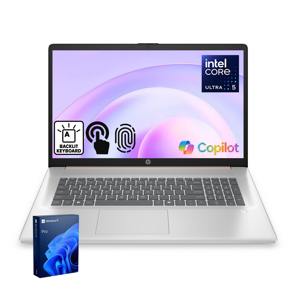 HP Essential 17.3 inches Traditional Laptop Intel Core Ultra 5 16GB RAM Intel Graphics 2TB SSD Storage Windows 11 Pro 60Hz - Rose