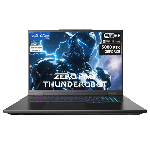THUNDEROBOT ZERO 18 18 inches Traditional Laptop Intel Core Ultra 9 64GB RAM NVIDIA GeForce RTX 5080 4TB SSD Storage Windows 11 Pro 240Hz - Black