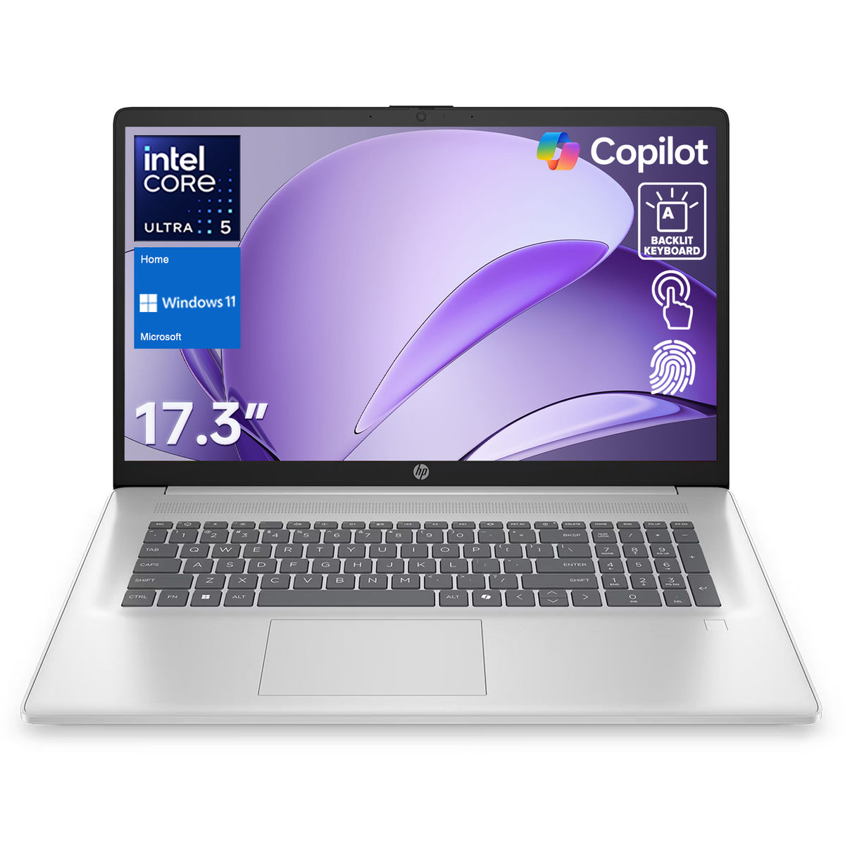 HP Essential 17.3-in Traditional Laptop Intel Core Ultra 5 32GB RAM Intel Graphics 1TB SSD Storage Windows 11 Home 60Hz - Silver