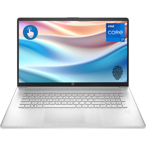 HP Essential 17 Laptop, 17.3" HD+ Touchscreen 60Hz, Intel Core i7-1255U, Intel Iris Xe Graphics, 16GB DDR4 RAM, 512GB PCIe M.2 SSD, Wi-Fi 6, Windows 11 Home, Silver