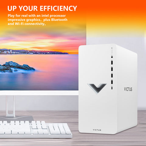 HP Victus 15L Tower Desktop Intel Core i7 16GB RAM NVIDIA GeForce RTX 4060 256GB SSD Storage Windows 11 Home - White