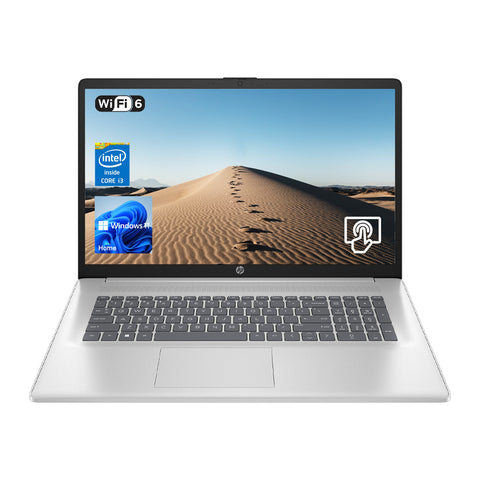 HP Essential 17.3" Traditional Laptop Intel Core i3 4GB RAM Intel UHD Graphics 128GB eMMC Storage Windows 11 Home 60Hz - Silver