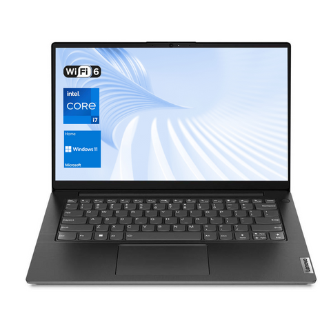 LENOVO V-Series V14 14-in Traditional Laptop Intel Core i7 16GB RAM Intel UHD Graphics 512GB SSD Storage Windows 11 Home 60Hz - Black