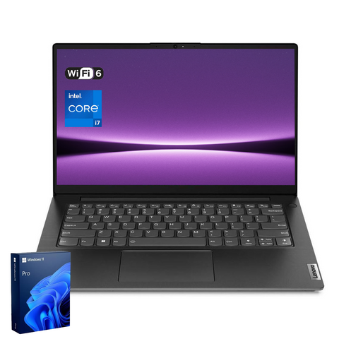 LENOVO V-Series V14 14-in Traditional Laptop Intel Core i7 24GB RAM Intel UHD Graphics 1TB SSD Storage Windows 11 Pro 60Hz - Black