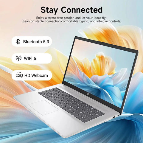 HP Essential 17.3 inches HD+ Touch Laptop, i3-N305, UHD Graphics, 4GB DDR4, 128GB eMMC, Wi-Fi 6, Windows 11 Home, Silver