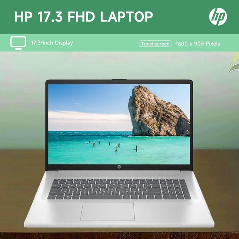 HP Essential 17.3 inches HD+ Touch Laptop, i3-N305, UHD Graphics, 4GB DDR4, 128GB eMMC, Wi-Fi 6, Windows 11 Home, Silver