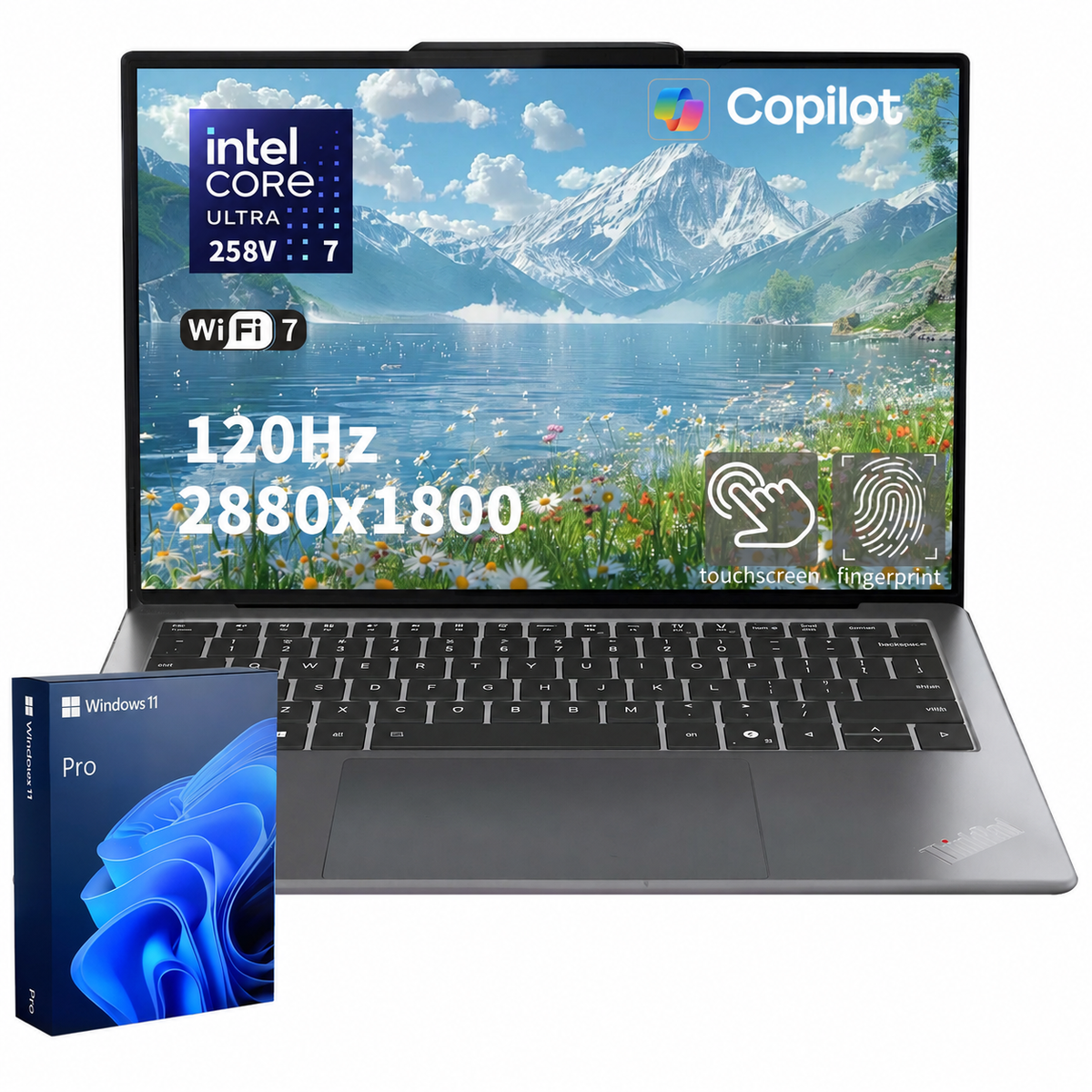 LENOVO ThinkPad X9-14 14 in Business Traditional Laptop Intel Core Ultra 7 258V 32GB RAM Intel Arc 140V 512GB SSD Storage Windows 11 Pro WQXGA Touch 120Hz - Grey