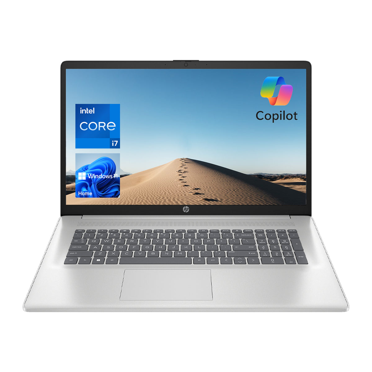 HP Essential 17.3 inches Traditional Laptop Intel Core i7 64GB RAM Intel UHD Graphics 2TB SSD Storage Windows 11 Home 60Hz - Silver