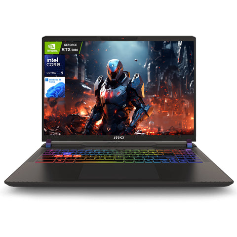 MSI Vector 16 16" Traditional Laptop Intel Core Ultra 9 16GB RAM NVIDIA GeForce RTX 5080 1TB SSD Storage Windows 11 Home 240Hz - Grey