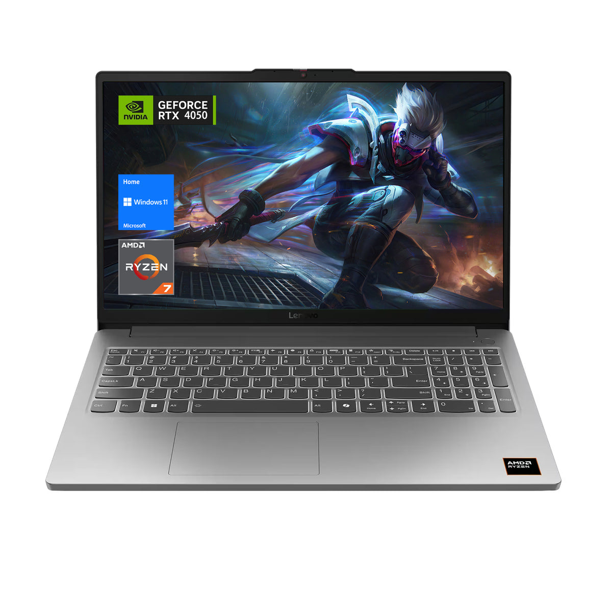 LENOVO LOQ 15.6-in Traditional Laptop AMD Ryzen 7 16GB RAM NVIDIA GeForce RTX 4050 1TB SSD Storage Windows 11 Home 144Hz - Grey