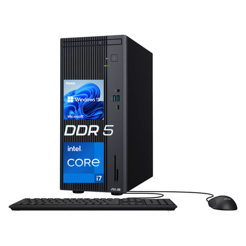 ASUS V500 Tower Desktop Intel Core i7 16GB RAM Intel UHD Graphics 2TB SSD Storage Windows 11 Home - Black