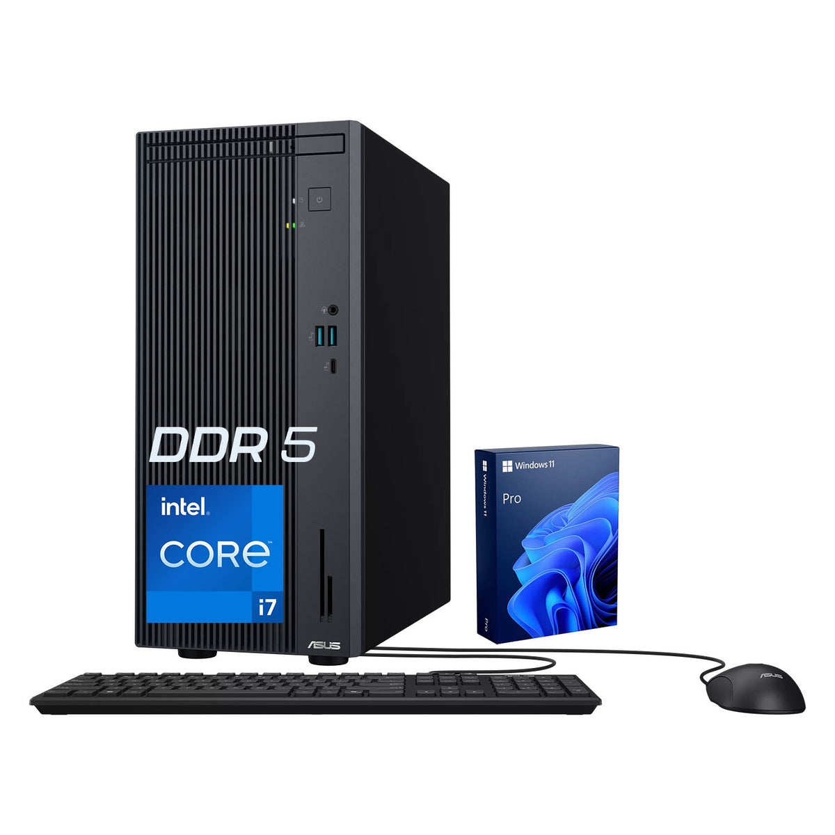 ASUS V500 Tower Desktop Intel Core i7 16GB RAM Intel UHD Graphics 1TB SSD Storage Windows 11 Pro - Black