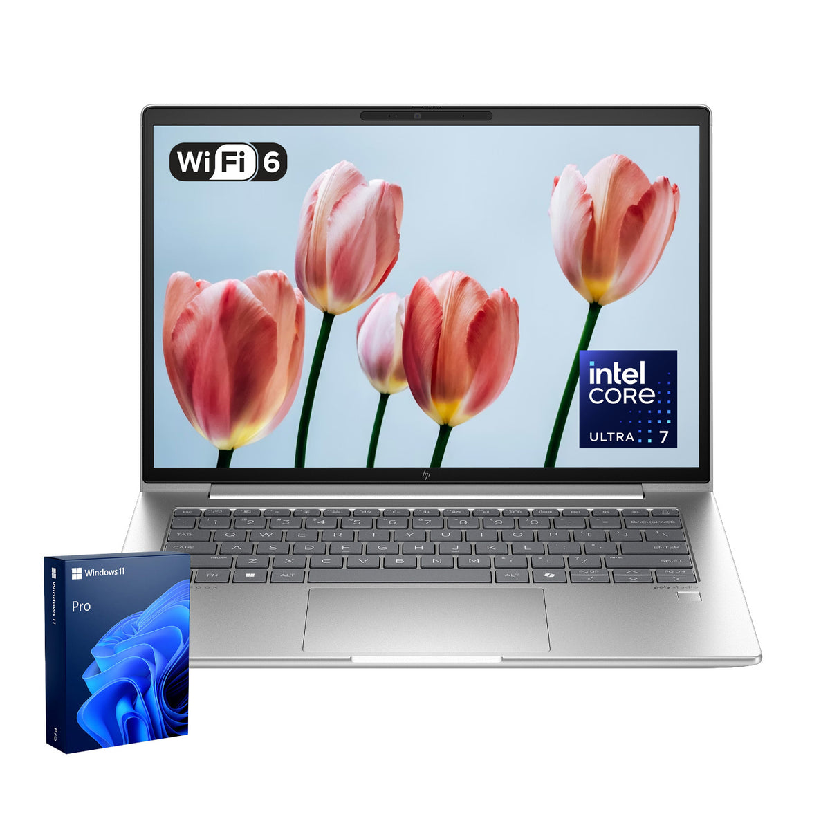 HP EliteBook 640 14 inches Traditional Laptop Intel Core Ultra 7 16GB RAM Intel Graphics 256GB SSD Storage Windows 11 Pro 60Hz - Silver