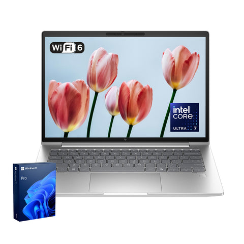 HP EliteBook 640 14 inches Traditional Laptop Intel Core Ultra 7 16GB RAM Intel Graphics 256GB SSD Storage Windows 11 Pro 60Hz - Silver