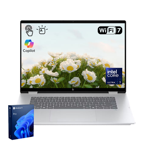 HP OmniBook 7 16-in 2-in-1 Laptop Intel Core Ultra 7 32GB RAM Intel Arc 140V 2TB SSD Storage Windows 11 Pro 60Hz - Silver
