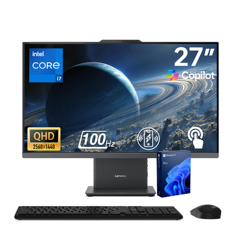 LENOVO IdeaCentre I 27 in All-in-One Intel Core i5 32GB RAM Intel UHD Graphics 2TB SSD Storage Windows 11 Pro 100Hz - Black