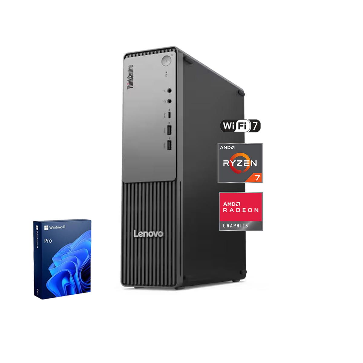 LENOVO ThinkCentre neo 55s SFF Desktop AMD Ryzen 7 32GB RAM AMD Radeon Graphics 2TB SSD Storage Windows 11 Pro - Black