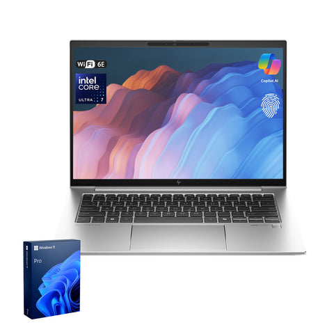 HP EliteBook 840 14 inches Traditional Laptop Intel Core Ultra 7 32GB RAM Intel Graphics 1TB SSD Storage Windows 11 Pro 60Hz - Silver