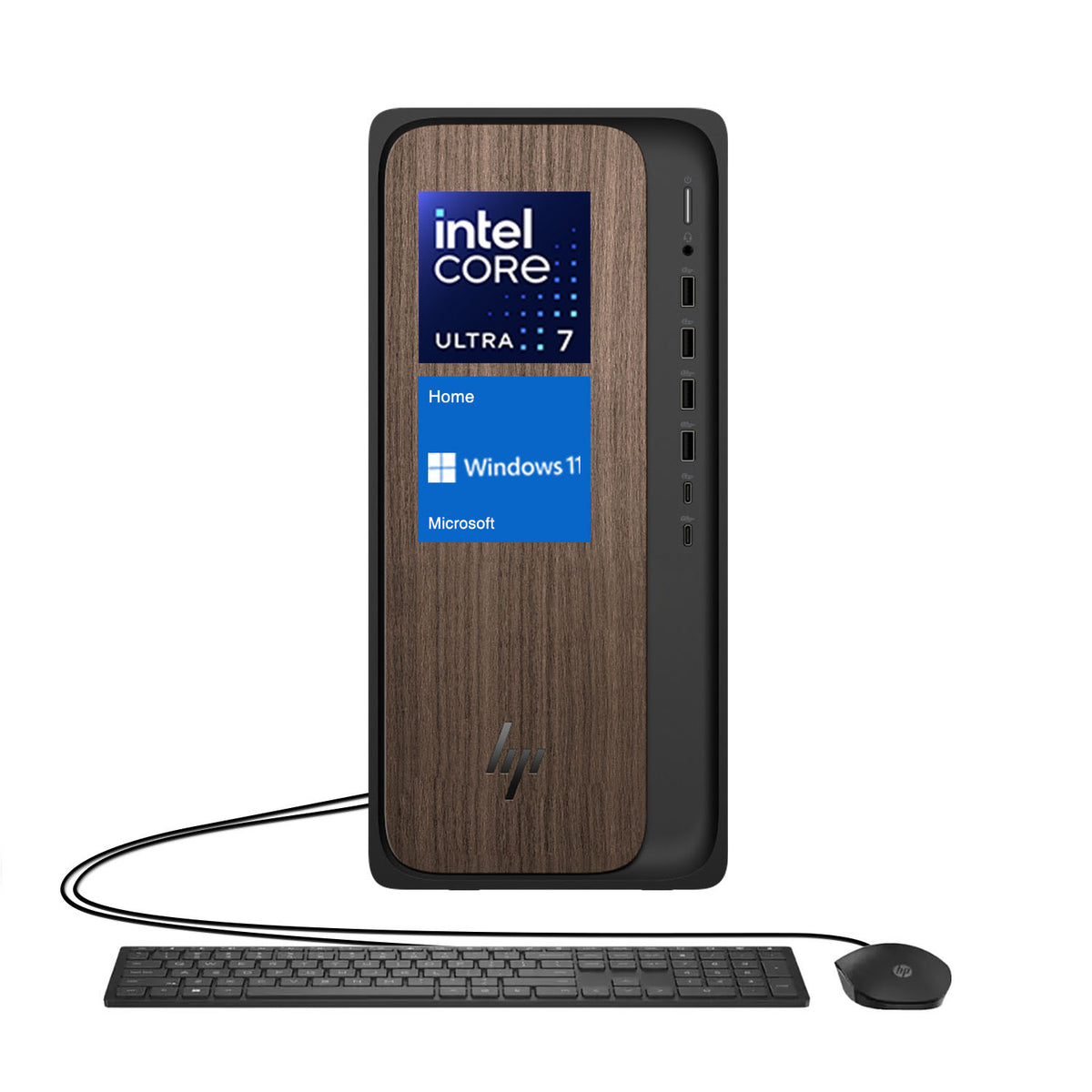 HP OmniDesk Tower Desktop Intel Core Ultra 7 32GB RAM Intel Graphics 2TB SSD Storage Windows 11 Home - Black