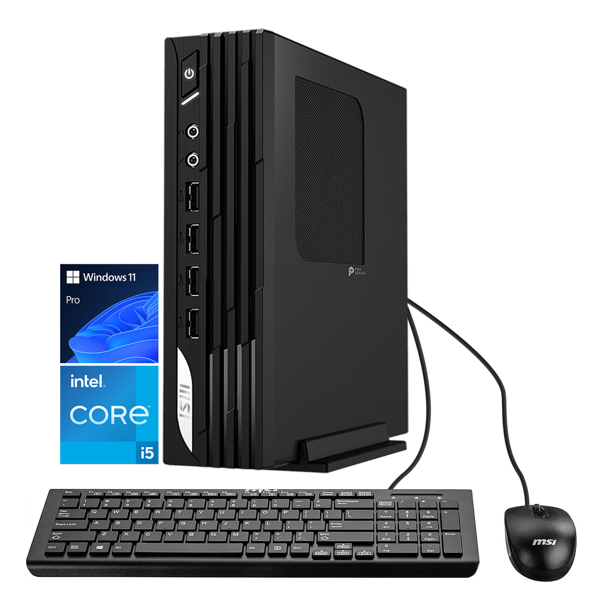 MSI PRO DP21 MFF Desktop Intel Core i5 8GB RAM Intel UHD Graphics 512GB SSD Storage Windows 11 Home - Black