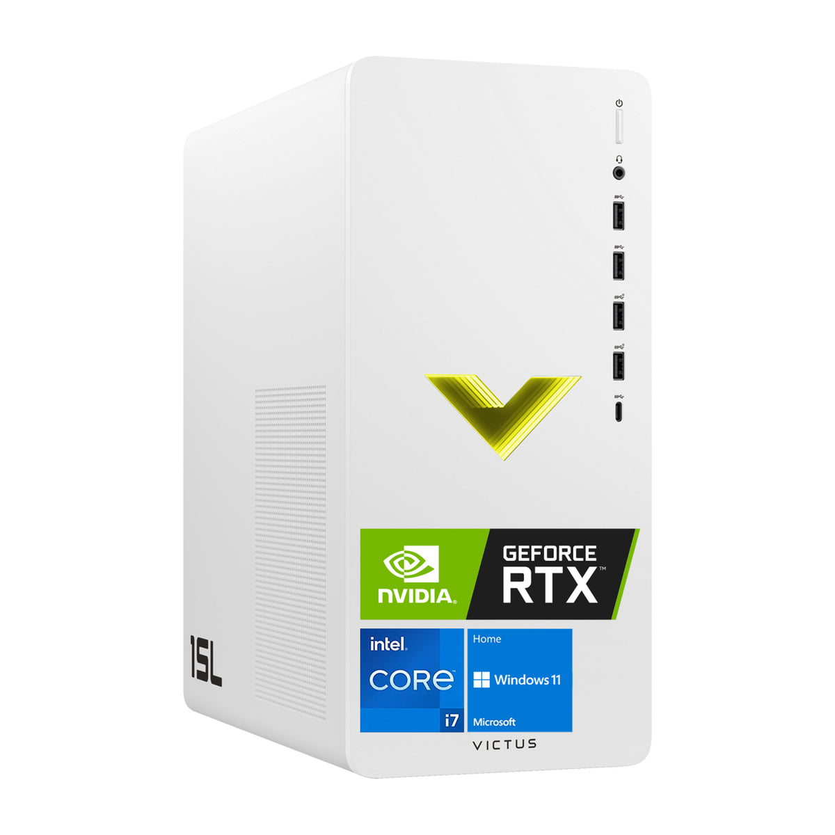 HP Victus 15L Tower Desktop Intel Core i7 16GB RAM NVIDIA GeForce RTX 4060 256GB SSD Storage Windows 11 Home - White