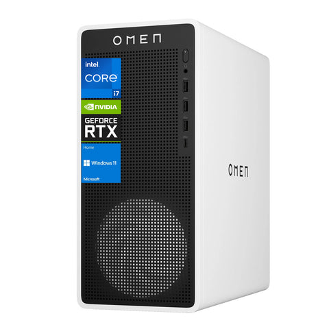 HP Omen 16L Tower Desktop Intel Core i7 8GB RAM NVIDIA GeForce RTX 5060 512GB SSD Storage Windows 11 Home - White