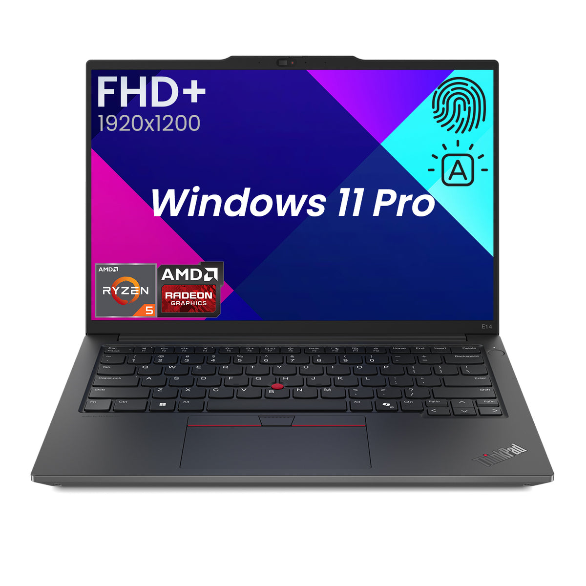 LENOVO ThinkPad E14 14 inches Traditional Laptop AMD Ryzen 5 32GB RAM AMD Radeon Graphics 1TB SSD Storage Windows 11 Pro 60Hz - Black
