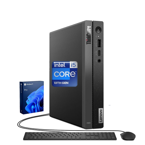 LENOVO ThinkCentre neo 50q MFF Desktop Intel Core i5 16GB RAM Intel UHD Graphics 512GB SSD Storage Windows 11 Pro - Black