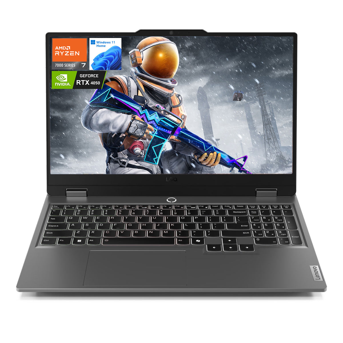 LENOVO LOQ 15 15.6" Traditional Laptop AMD Ryzen 7 24GB RAM NVIDIA GeForce RTX 4050 512GB SSD Storage Windows 11 Home 144Hz - Grey