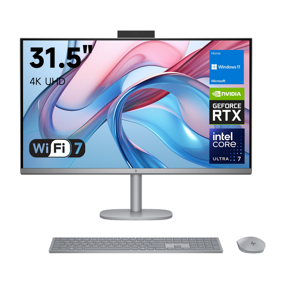 HP OmniStudio X 31.5" All-in-One Intel Core Ultra 7 16GB RAM NVIDIA GeForce RTX 4050 512GB SSD Storage Windows 11 Home 60Hz - Silver