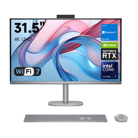 HP OmniStudio X 31.5" All-in-One Intel Core Ultra 7 16GB RAM NVIDIA GeForce RTX 4050 512GB SSD Storage Windows 11 Home 60Hz - Silver