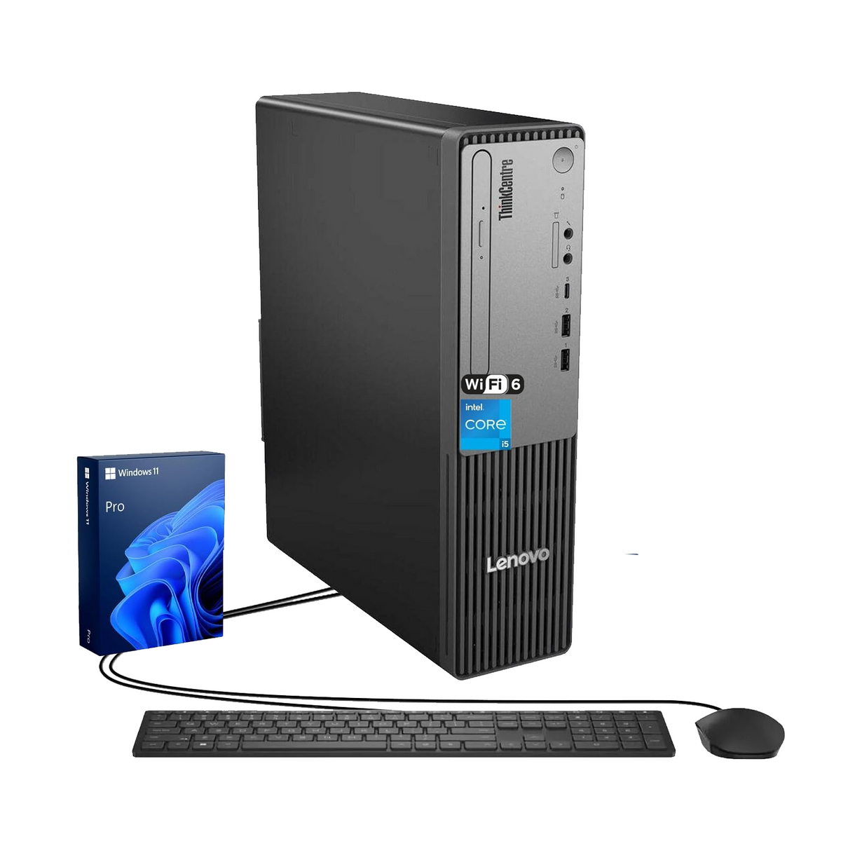 LENOVO ThinkCentre neo 50s SFF Desktop Intel Core i5 8GB RAM Intel UHD Graphics 256GB SSD Storage Windows 11 Pro - Black