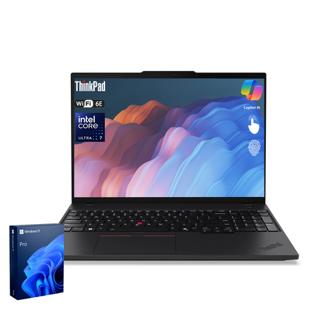 LENOVO ThinkPad T16 16" Traditional Laptop Intel Core Ultra 7 32GB RAM Intel Graphics 512GB SSD Storage Windows 11 Pro 60Hz - Black