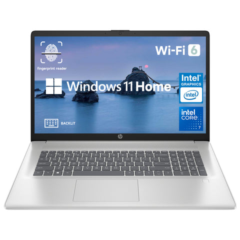 HP Essential 17.3" Traditional Laptop Intel Core 7 8GB RAM Intel Integrated Graphics 512GB SSD Storage Windows 11 Home 60Hz - Silver
