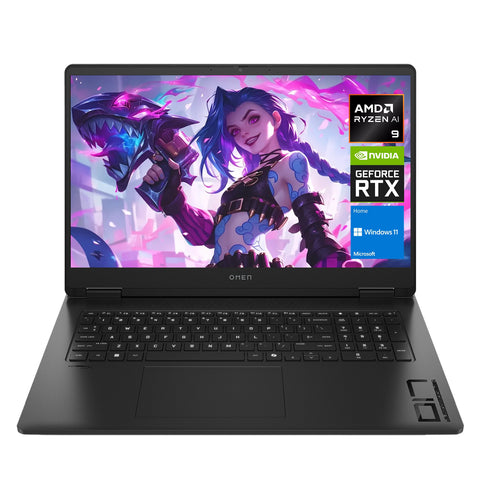 HP Omen 17.3" Traditional Laptop AMD Ryzen AI 9 16GB RAM NVIDIA GeForce RTX 5070 512GB SSD Storage Windows 11 Home 144Hz - Black