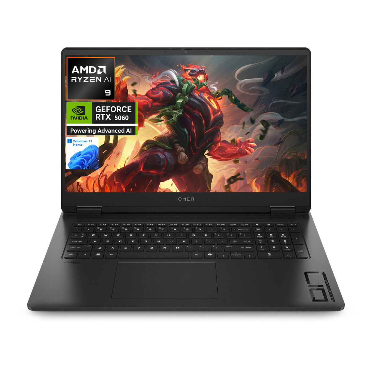 HP Omen 17.3" Traditional Laptop AMD Ryzen AI 9 16GB RAM NVIDIA GeForce RTX 5060 512GB SSD Storage Windows 11 Home 144Hz - Black