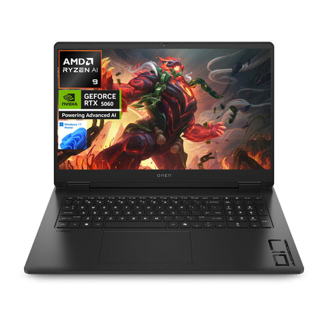 HP Omen 17.3" Traditional Laptop AMD Ryzen AI 9 16GB RAM NVIDIA GeForce RTX 5060 512GB SSD Storage Windows 11 Home 144Hz - Black