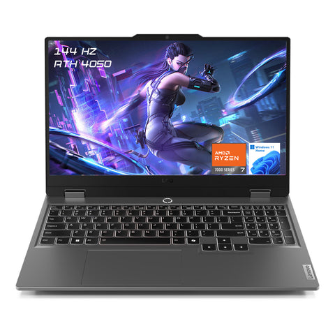 LENOVO LOQ 15 15.6" Traditional Laptop AMD Ryzen 7 16GB RAM NVIDIA GeForce RTX 4050 512GB SSD Storage Windows 11 Home 144Hz - Grey