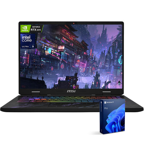 MSI Pulse 16 16" Traditional Laptop Intel Core Ultra 9 64GB RAM NVIDIA GeForce RTX 4070 1TB SSD Storage Windows 11 Pro 240Hz - Black