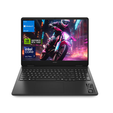 HP Omen Slim 16 inches Traditional Laptop Intel Core Ultra 7 64GB RAM NVIDIA GeForce RTX 5060 1TB SSD Storage Windows 11 Home 144Hz - Black
