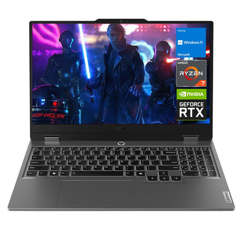 LENOVO LOQ 15 15.6" Traditional Laptop AMD Ryzen 7 12GB RAM NVIDIA GeForce RTX 4060 512GB SSD Storage Windows 11 Home 144Hz - Grey