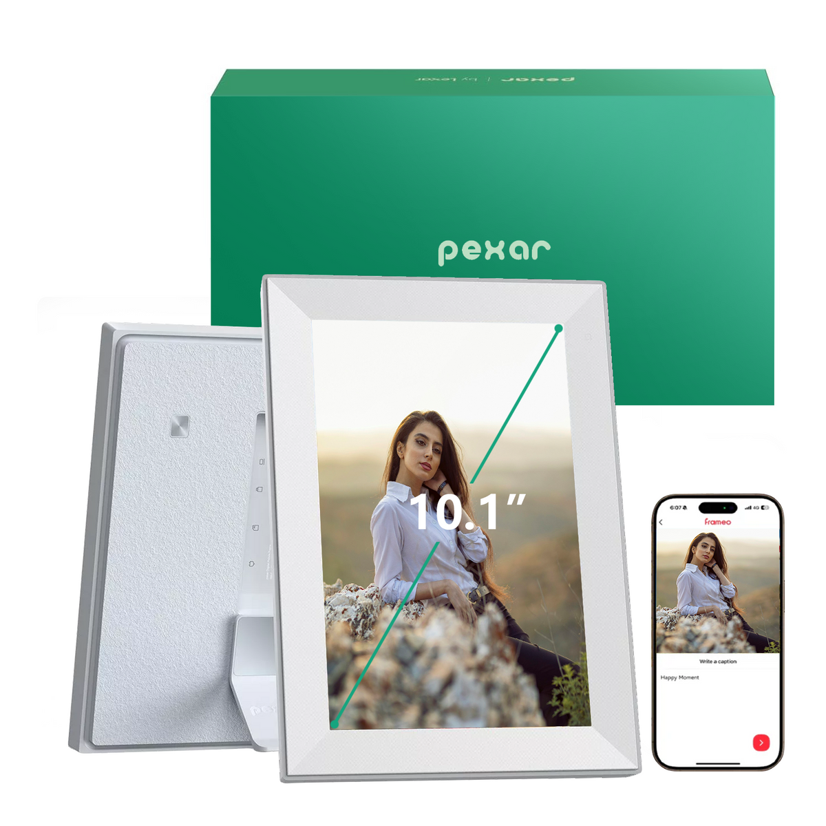 Pexar by Lexar 10.1 inches WiFi Digital Photo Frame | HD Anti-Glare Touch Display | Share Photos/Videos via App | Perfect for Gifting
