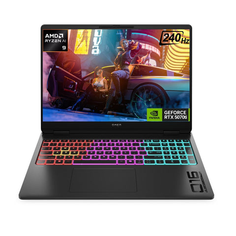 HP Omen MAX 16 inches Traditional Laptop AMD Ryzen AI 9 32GB RAM NVIDIA GeForce RTX 5070 Ti 1TB SSD Storage Windows 11 Home 240Hz - Black